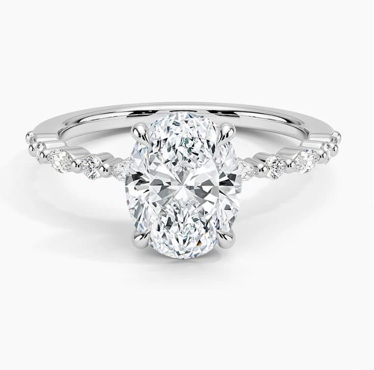 Oval Solitaire Alternate Marquise Lab Grown Diamond Ring - Image 5 Oval Solitaire Alternate Marquise Lab Grown Diamond Ring, view 5 of 6