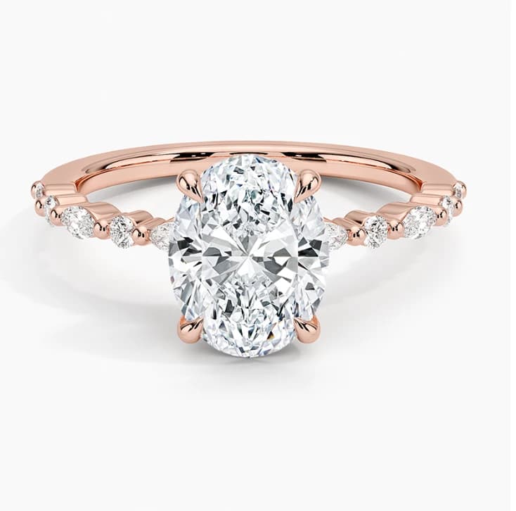 Oval Solitaire Alternate Marquise Lab Grown Diamond Ring - Image 6 Oval Solitaire Alternate Marquise Lab Grown Diamond Ring, view 6 of 6