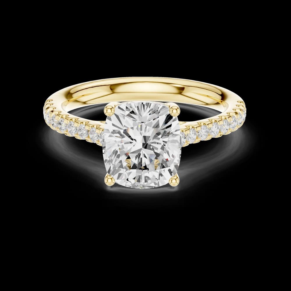 Cushion Cut Pave Lab Grown Diamond Ring - Image 3 Cushion Cut Pave Lab Grown Diamond Ring, view 3 of 6