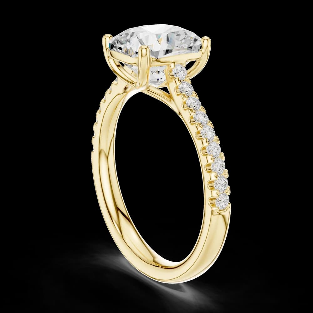 Cushion Cut Pave Lab Grown Diamond Ring - Image 4 Cushion Cut Pave Lab Grown Diamond Ring, view 4 of 6
