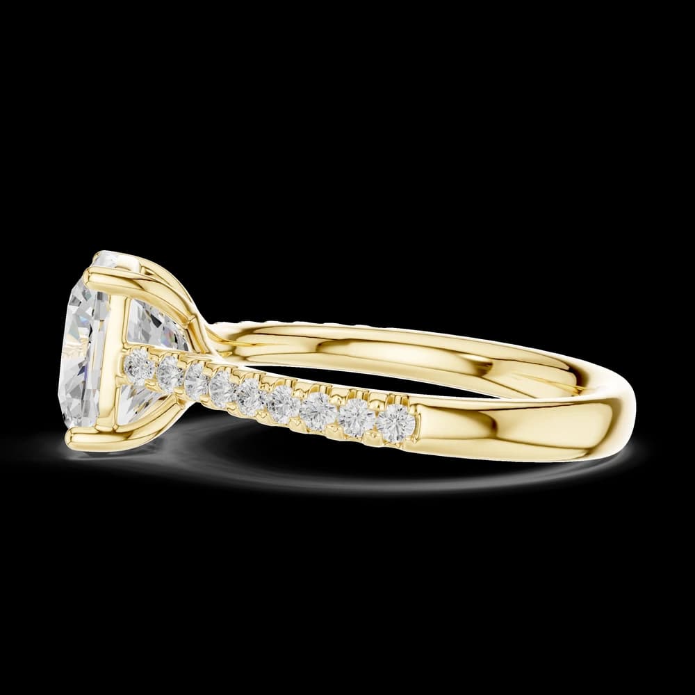 Cushion Cut Pave Lab Grown Diamond Ring - Image 6 Cushion Cut Pave Lab Grown Diamond Ring, view 6 of 6