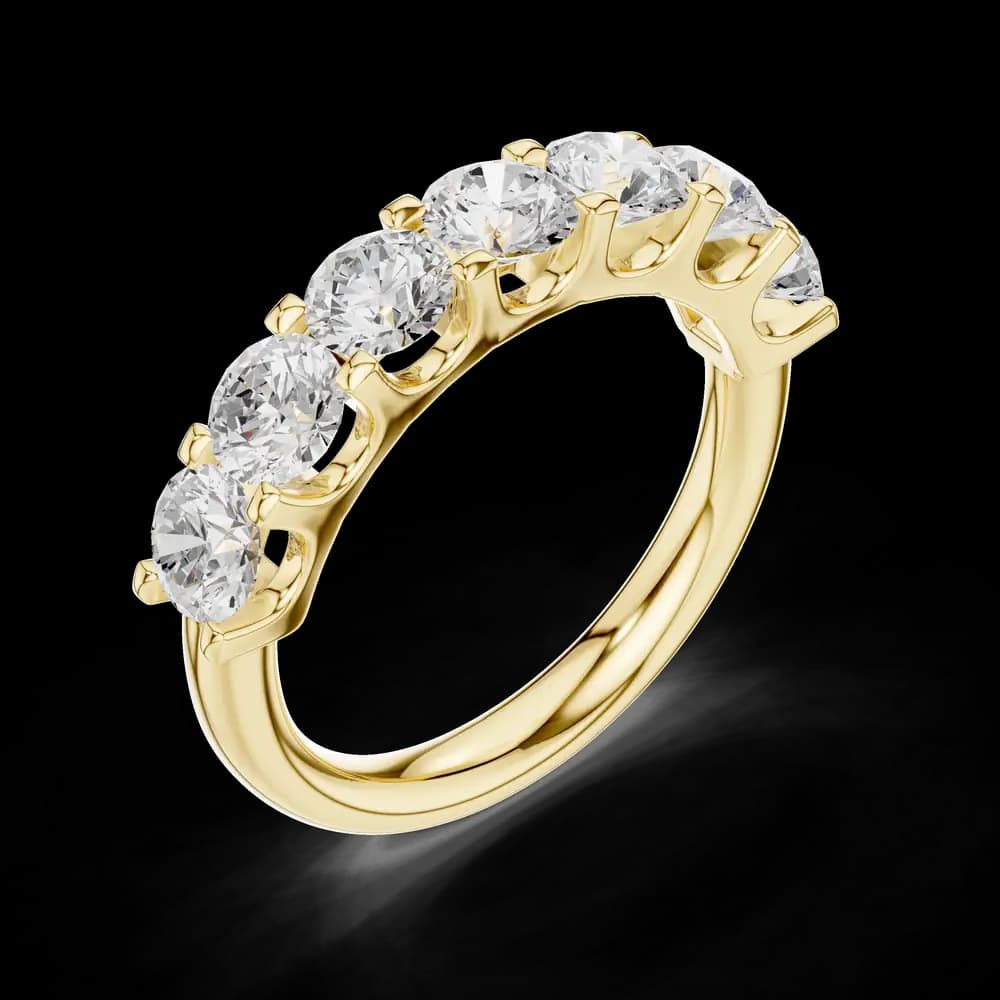 Seven Stone Shared Prong Lab Grown Diamond Ring - Image 5 Seven Stone Shared Prong Lab Grown Diamond Ring, view 5 of 6