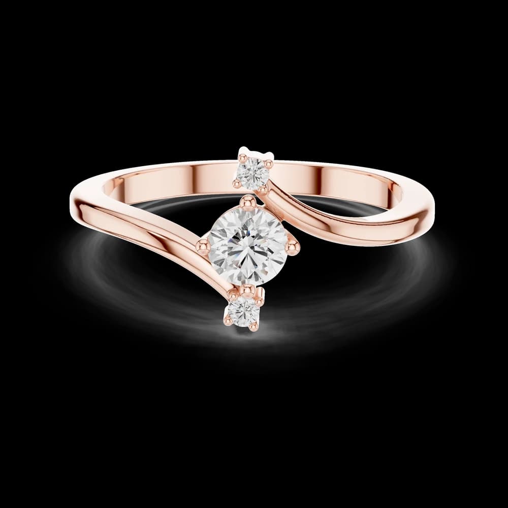 Curved Bypass Round Solitaire Ring - Image 1 Curved Bypass Round Solitaire Ring, view 1 of 6