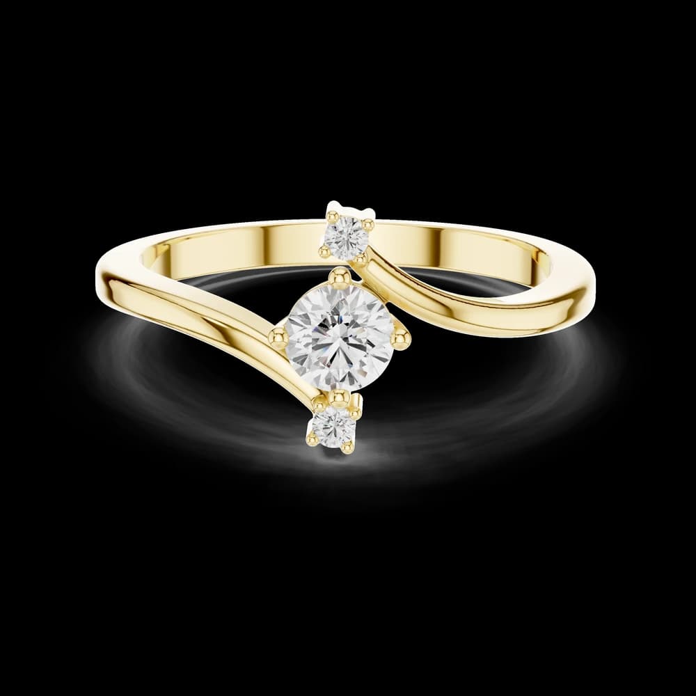 Curved Bypass Round Solitaire Ring - Image 3 Curved Bypass Round Solitaire Ring, view 3 of 6