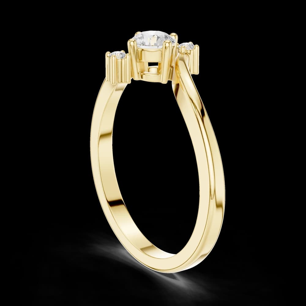 Curved Bypass Round Solitaire Ring - Image 4 Curved Bypass Round Solitaire Ring, view 4 of 6