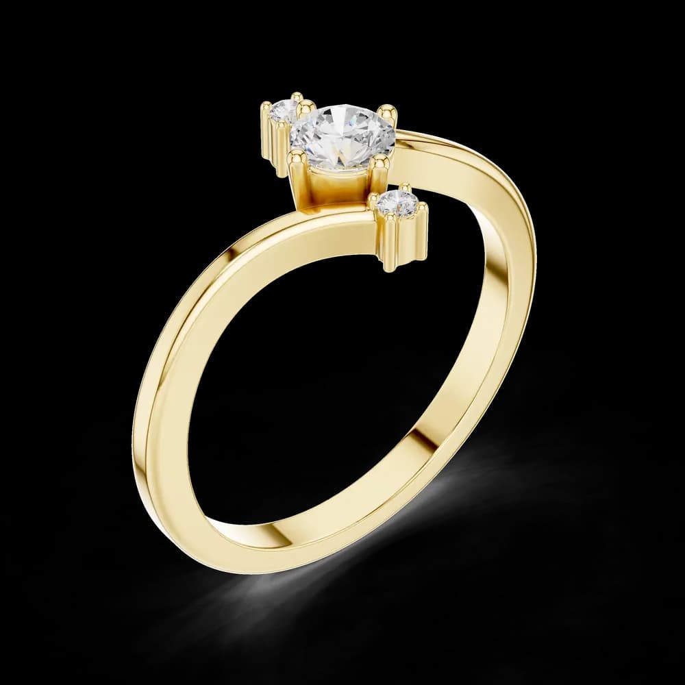 Curved Bypass Round Solitaire Ring - Image 5 Curved Bypass Round Solitaire Ring, view 5 of 6