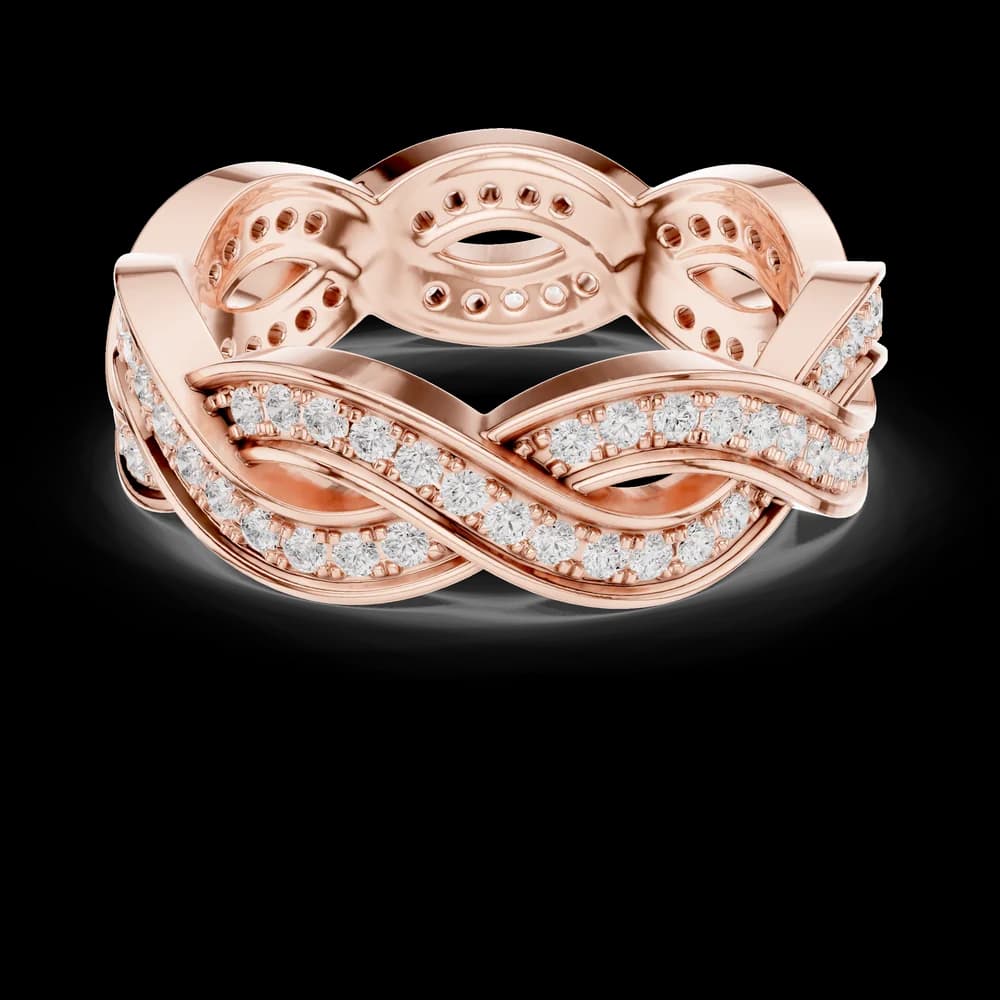 Intertwined Twisted Pavé Eternity Band - Image 1 Intertwined Twisted Pavé Eternity Band, view 1 of 6