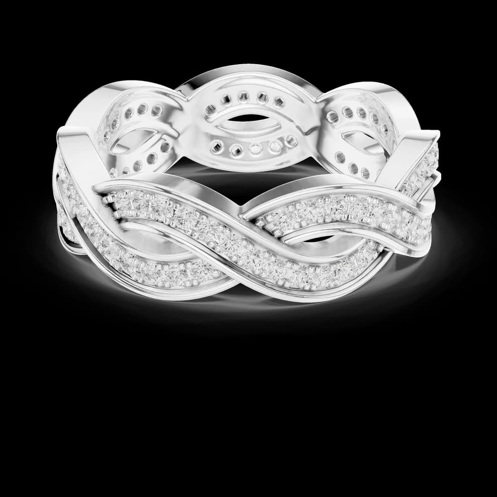 Intertwined Twisted Pavé Eternity Band - Image 2 Intertwined Twisted Pavé Eternity Band, view 2 of 6