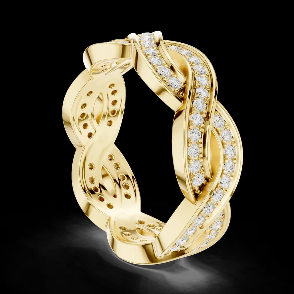 Intertwined Twisted Pavé Eternity Band - Image 4 Intertwined Twisted Pavé Eternity Band, view 4 of 6