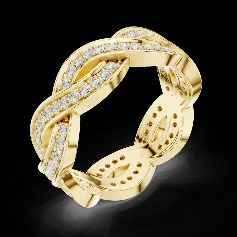 Intertwined Twisted Pavé Eternity Band - Image 5 Intertwined Twisted Pavé Eternity Band, view 5 of 6
