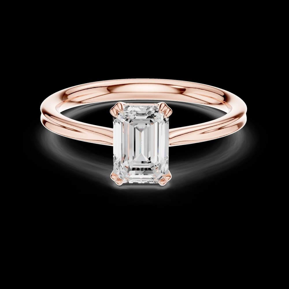 Emerald Solitaire Dual Prong Ring - Image 1 Emerald Solitaire Dual Prong Ring, view 1 of 6