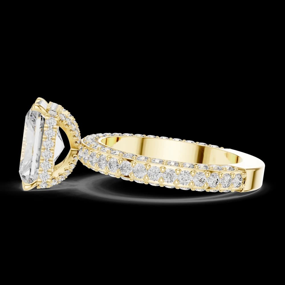 Dual Pave Band Radiant Lab Grown Diamond Ring - Image 6 Dual Pave Band Radiant Lab Grown Diamond Ring, view 6 of 6