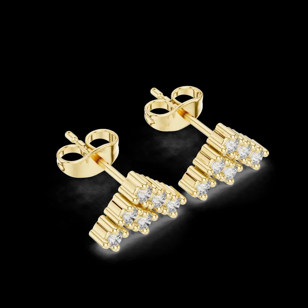 Art Deco lab grown diamond earring design - Image 5 Art Deco lab grown diamond earring design, view 5 of 6