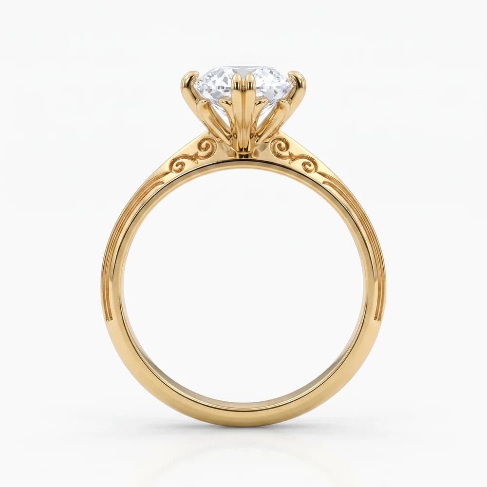 Artistic Filigree Solitaire Ring - Image 2 Artistic Filigree Solitaire Ring, view 2 of 5