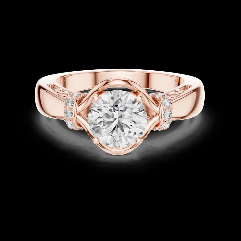 Ornate Pavé Round Lab Grown Diamond Ring - Image 1 Ornate Pavé Round Lab Grown Diamond Ring, view 1 of 5