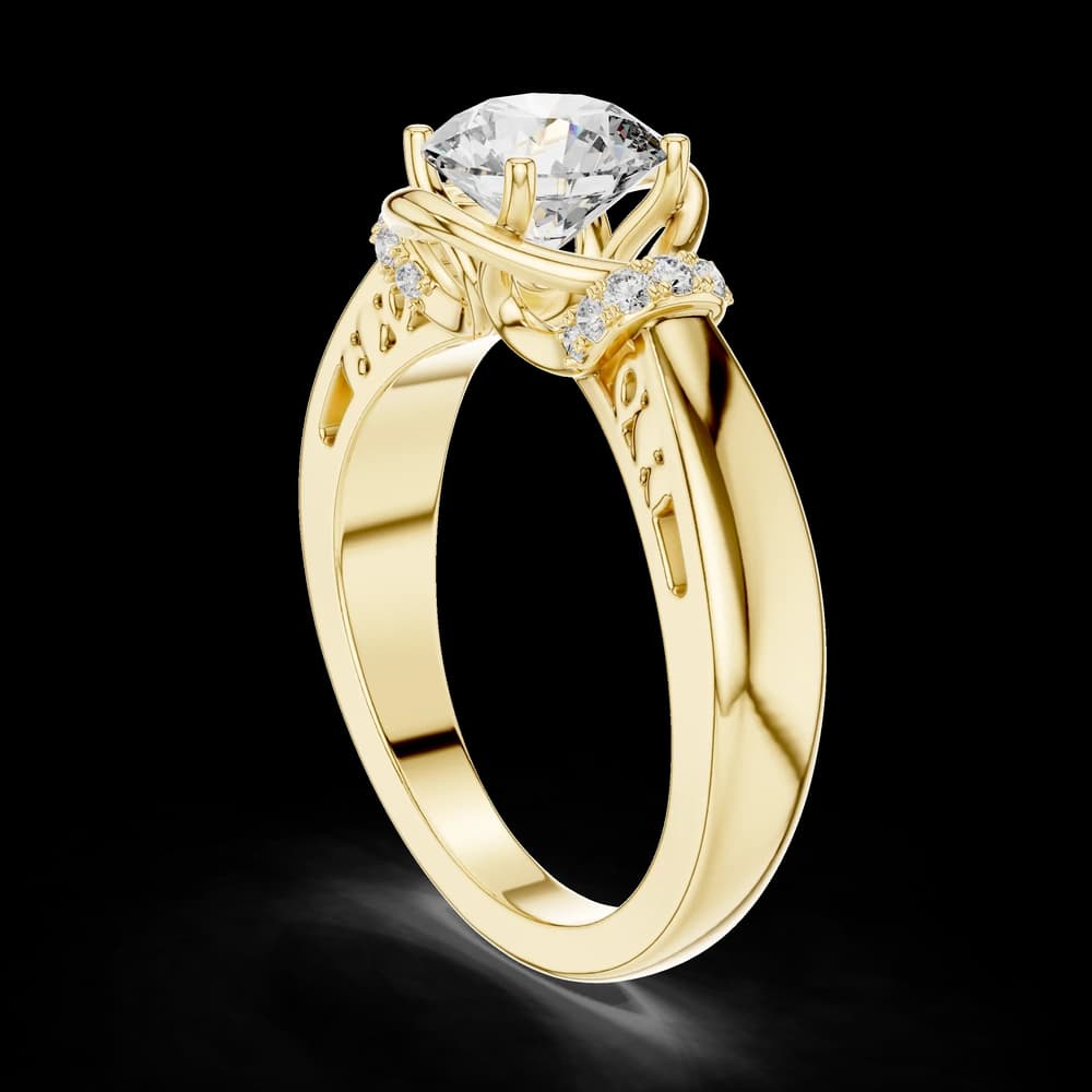 Ornate Pavé Round Lab Grown Diamond Ring - Image 4 Ornate Pavé Round Lab Grown Diamond Ring, view 4 of 5
