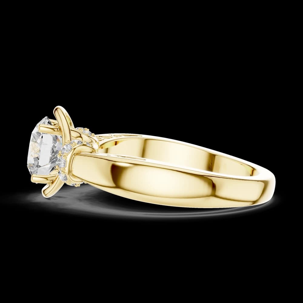 Ornate Pavé Round Lab Grown Diamond Ring - Image 5 Ornate Pavé Round Lab Grown Diamond Ring, view 5 of 5