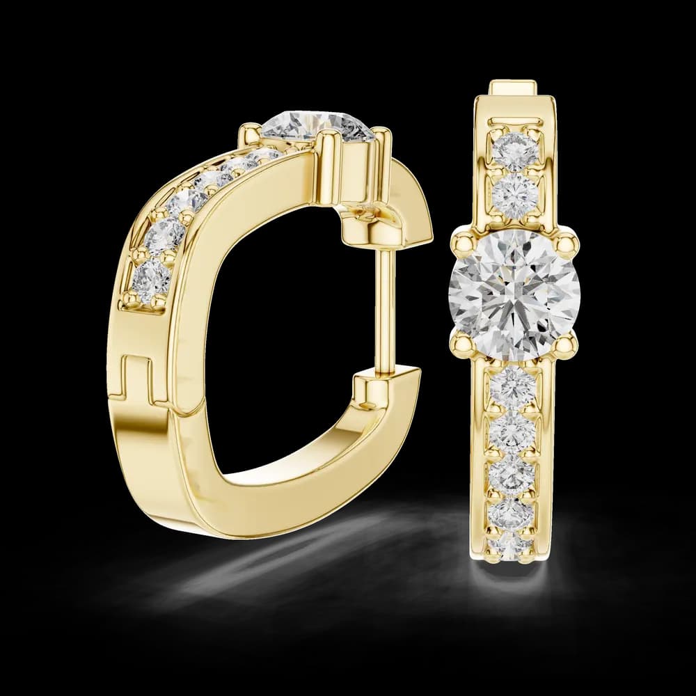 Astral Star Motif Lab Grown Diamond Earrings - Image 2 Astral Star Motif Lab Grown Diamond Earrings, view 2 of 4