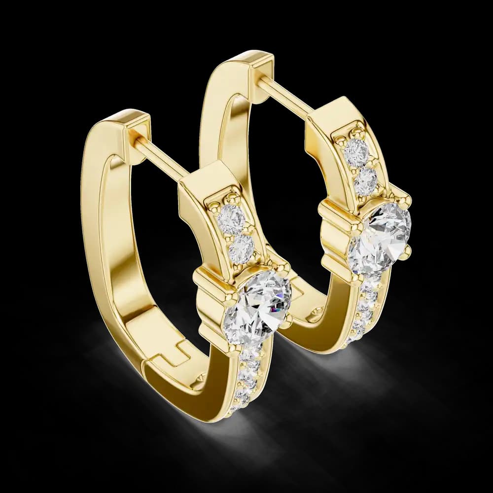 Astral Star Motif Lab Grown Diamond Earrings - Image 3 Astral Star Motif Lab Grown Diamond Earrings, view 3 of 4