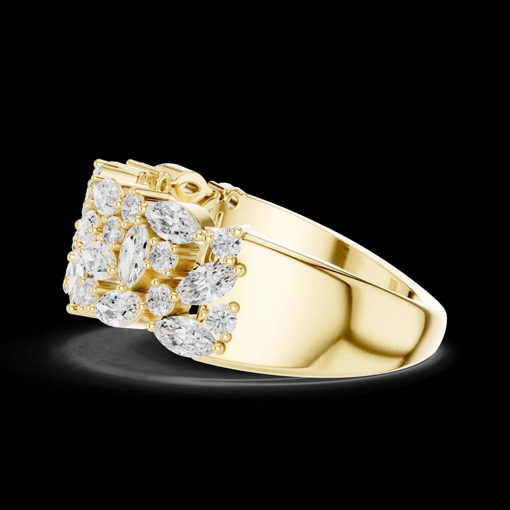 Wide Marquise & Round Cluster Diamond Eternity Band - Image 6 Wide Marquise & Round Cluster Diamond Eternity Band, view 6 of 6