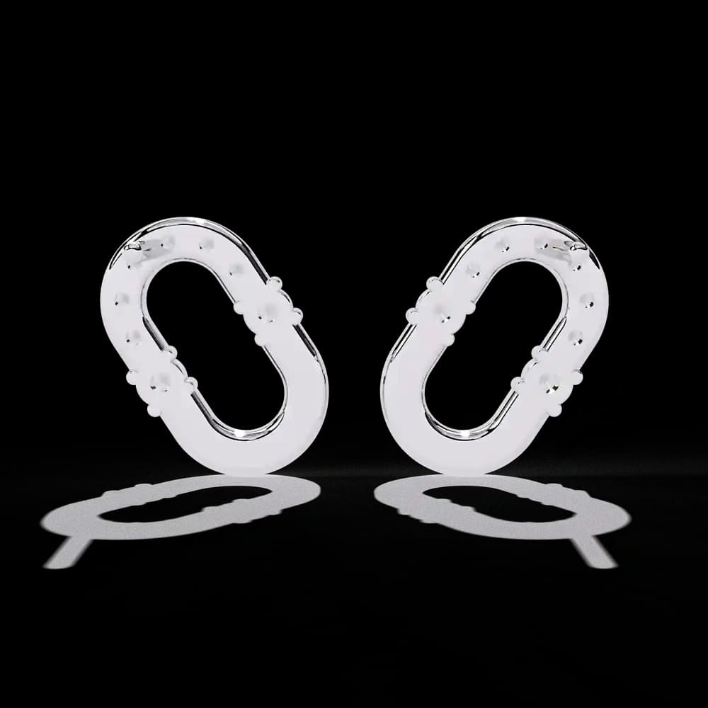 Asymmetrical Lab Grown Diamond Stud Earrings - Image 13 Asymmetrical Lab Grown Diamond Stud Earrings, view 13 of 15