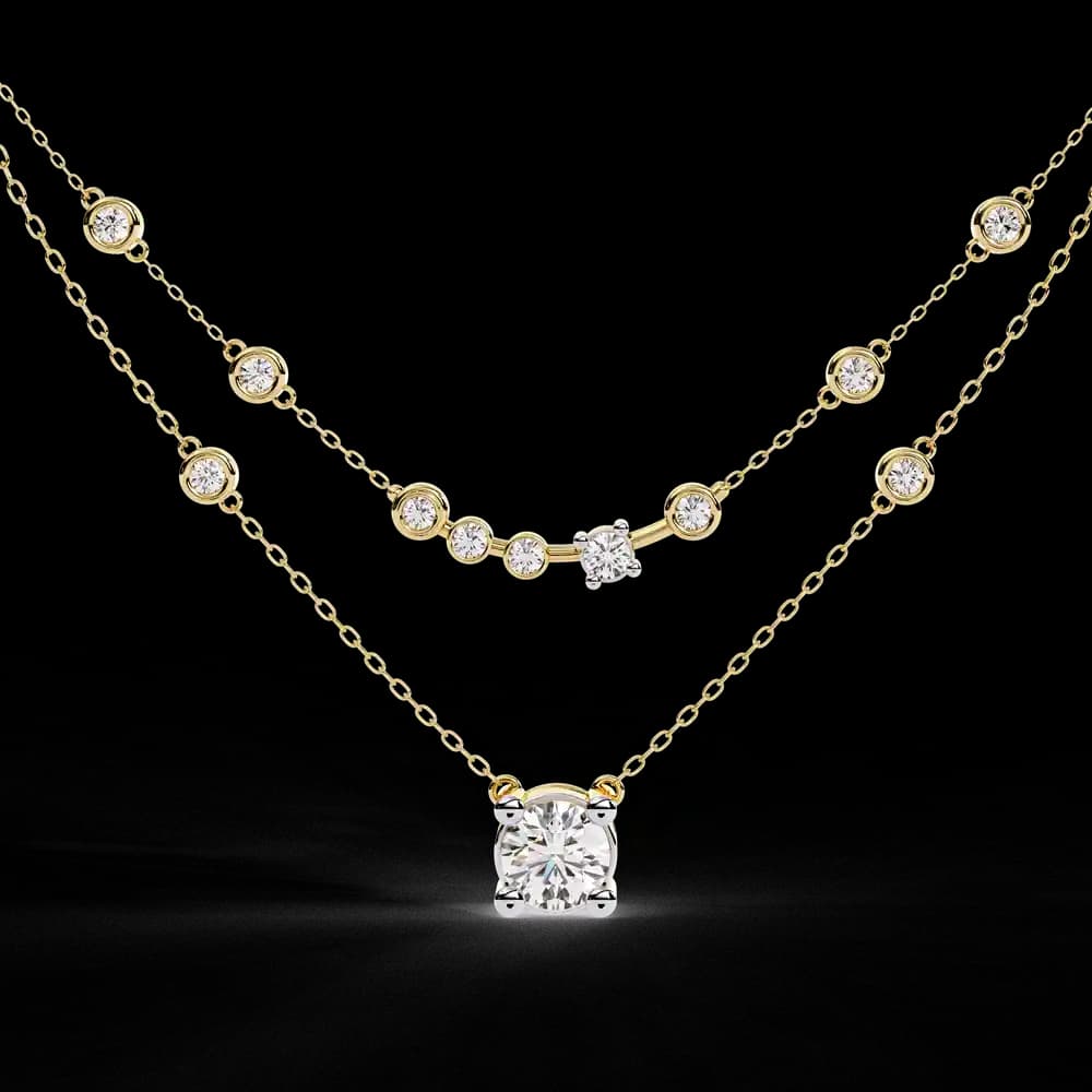 Aurora Lab Grown Diamond Cascade Necklace - Image 1 Aurora Lab Grown Diamond Cascade Necklace, view 1 of 5