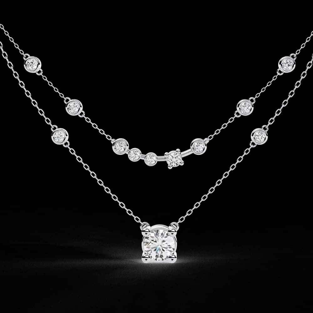 Aurora Lab Grown Diamond Cascade Necklace - Image 2 Aurora Lab Grown Diamond Cascade Necklace, view 2 of 5