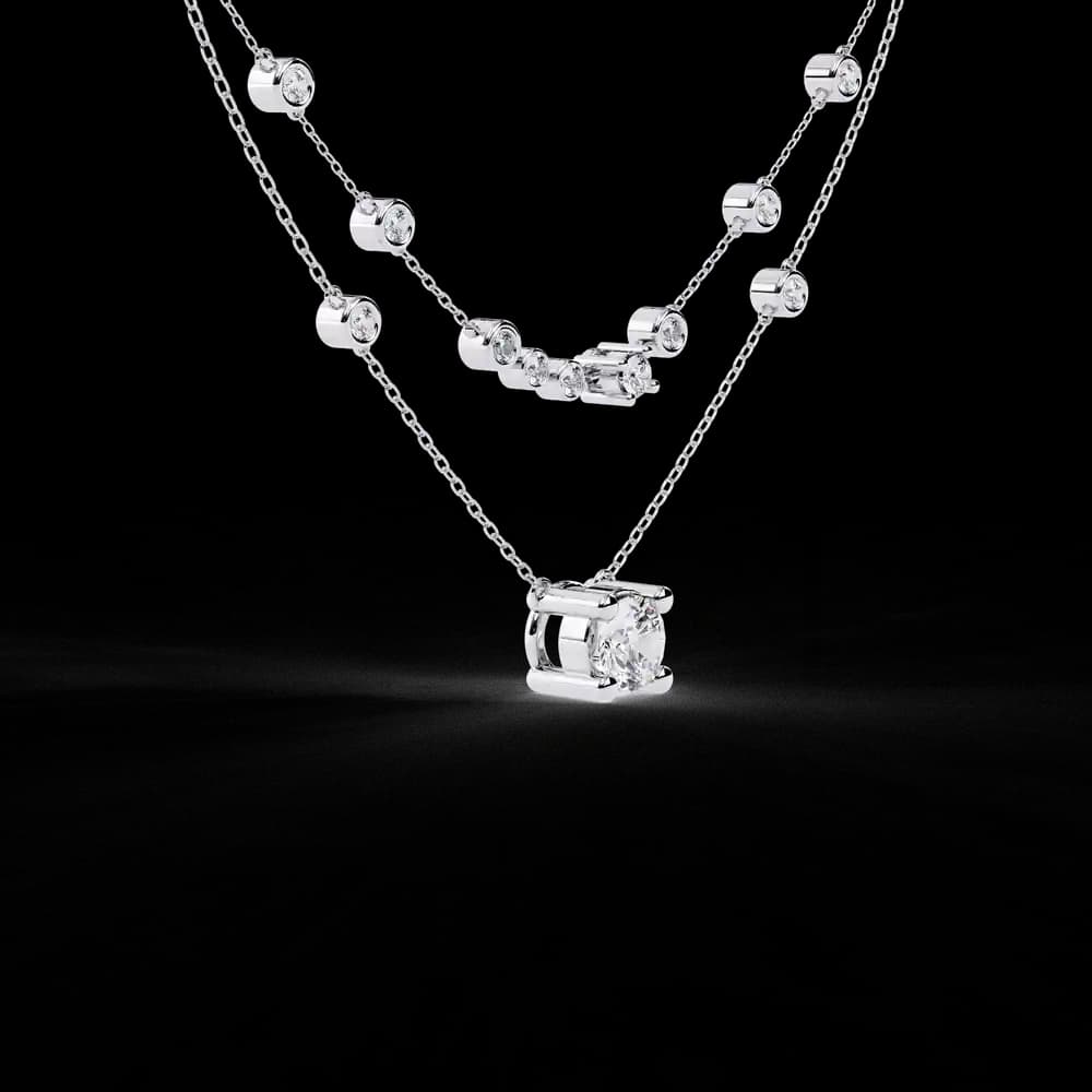 Aurora Lab Grown Diamond Cascade Necklace - Image 3 Aurora Lab Grown Diamond Cascade Necklace, view 3 of 5