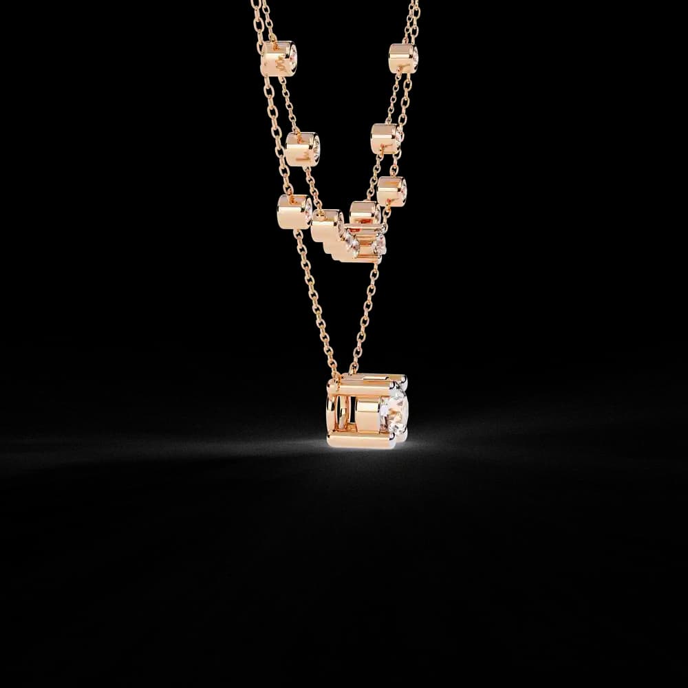 Aurora Lab Grown Diamond Cascade Necklace - Image 4 Aurora Lab Grown Diamond Cascade Necklace, view 4 of 5