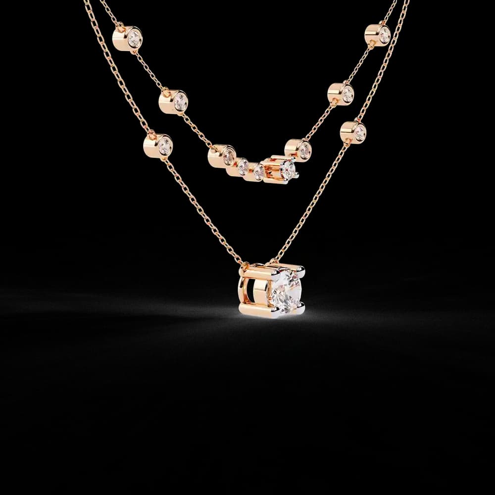 Aurora Lab Grown Diamond Cascade Necklace - Image 5 Aurora Lab Grown Diamond Cascade Necklace, view 5 of 5