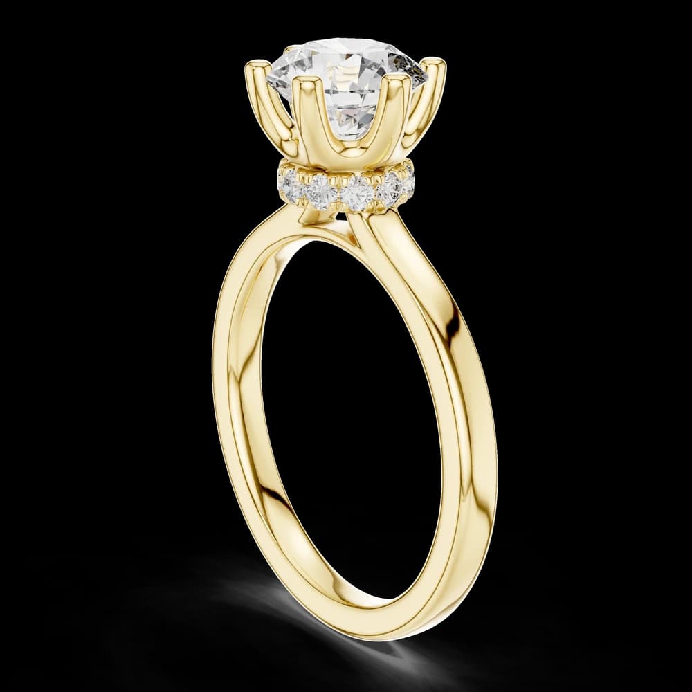 Aurora Gleam Lab Grown Diamond Round Ring - Image 4 Aurora Gleam Lab Grown Diamond Round Ring, view 4 of 6