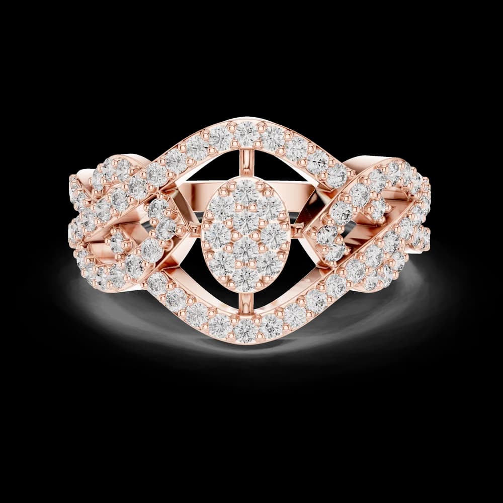 Round Twist Cluster Lab Grown Diamond Ring - Image 1 Round Twist Cluster Lab Grown Diamond Ring, view 1 of 6