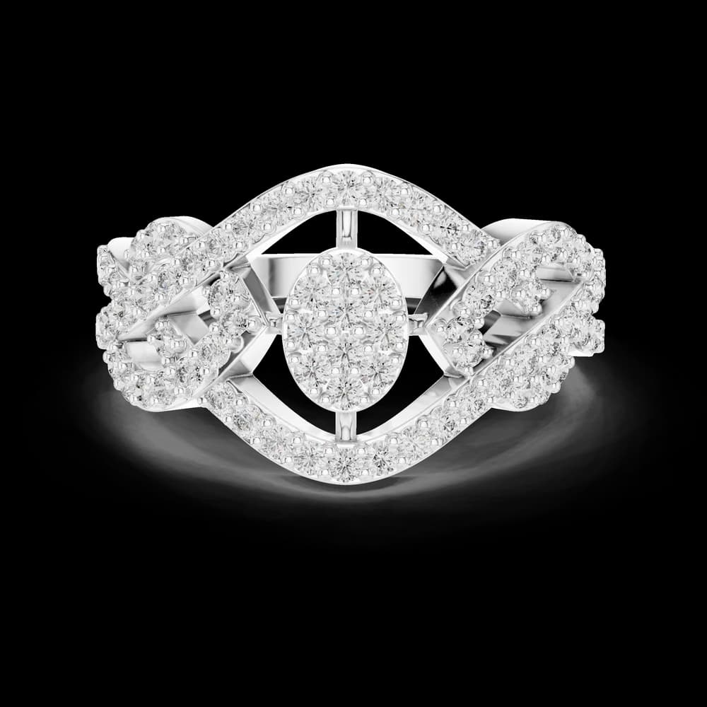 Round Twist Cluster Lab Grown Diamond Ring - Image 2 Round Twist Cluster Lab Grown Diamond Ring, view 2 of 6