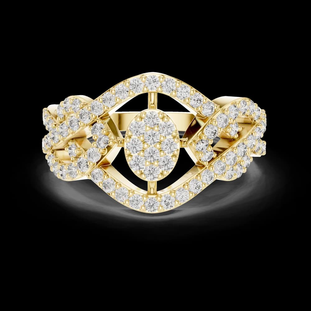 Round Twist Cluster Lab Grown Diamond Ring - Image 3 Round Twist Cluster Lab Grown Diamond Ring, view 3 of 6