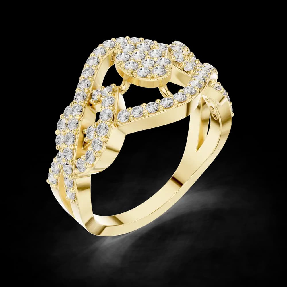 Round Twist Cluster Lab Grown Diamond Ring - Image 5 Round Twist Cluster Lab Grown Diamond Ring, view 5 of 6