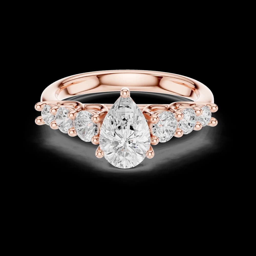 Aurora Pear Cut Cathedral Lab Grown Diamond Ring - Image 1 Aurora Pear Cut Cathedral Lab Grown Diamond Ring, view 1 of 6
