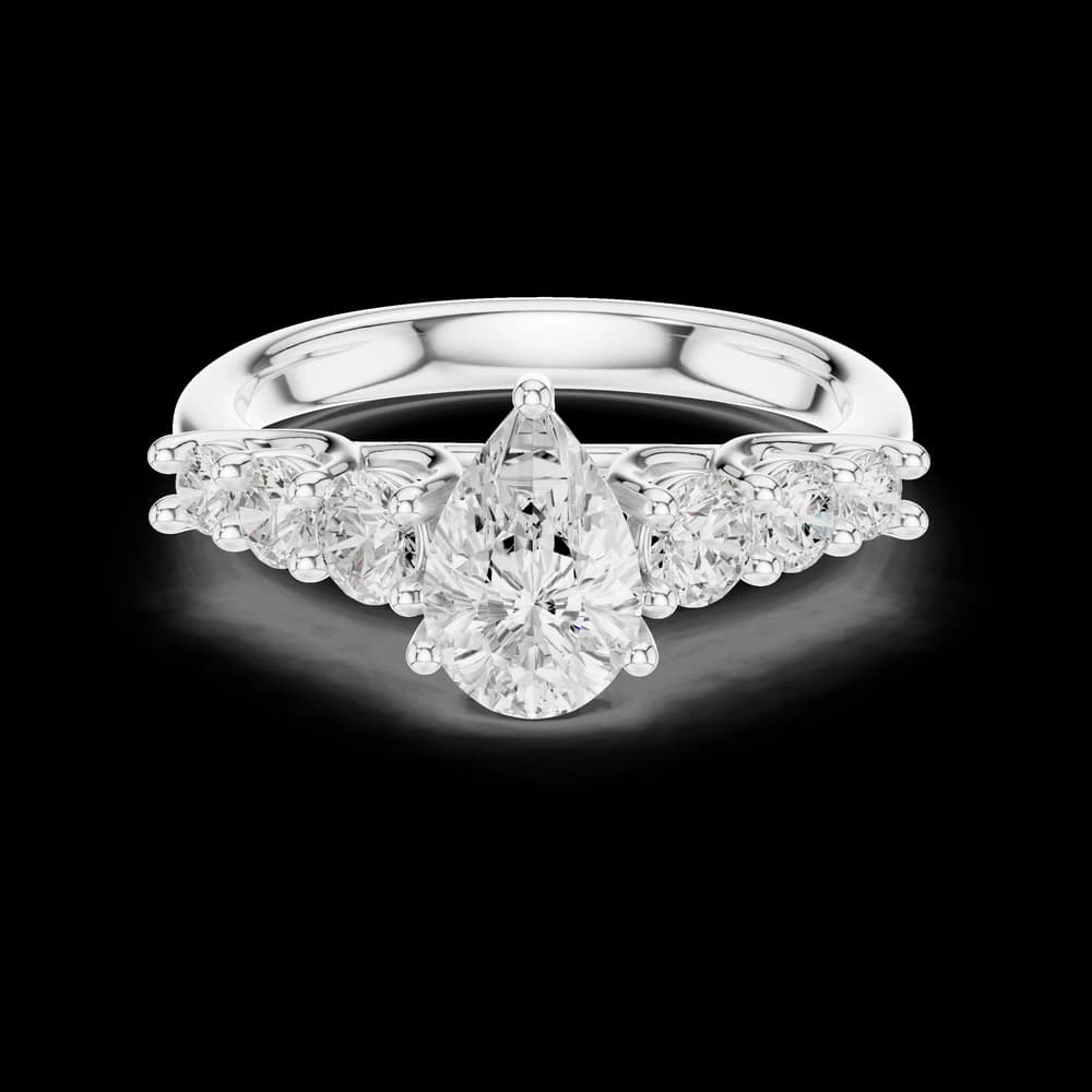 Aurora Pear Cut Cathedral Lab Grown Diamond Ring - Image 2 Aurora Pear Cut Cathedral Lab Grown Diamond Ring, view 2 of 6