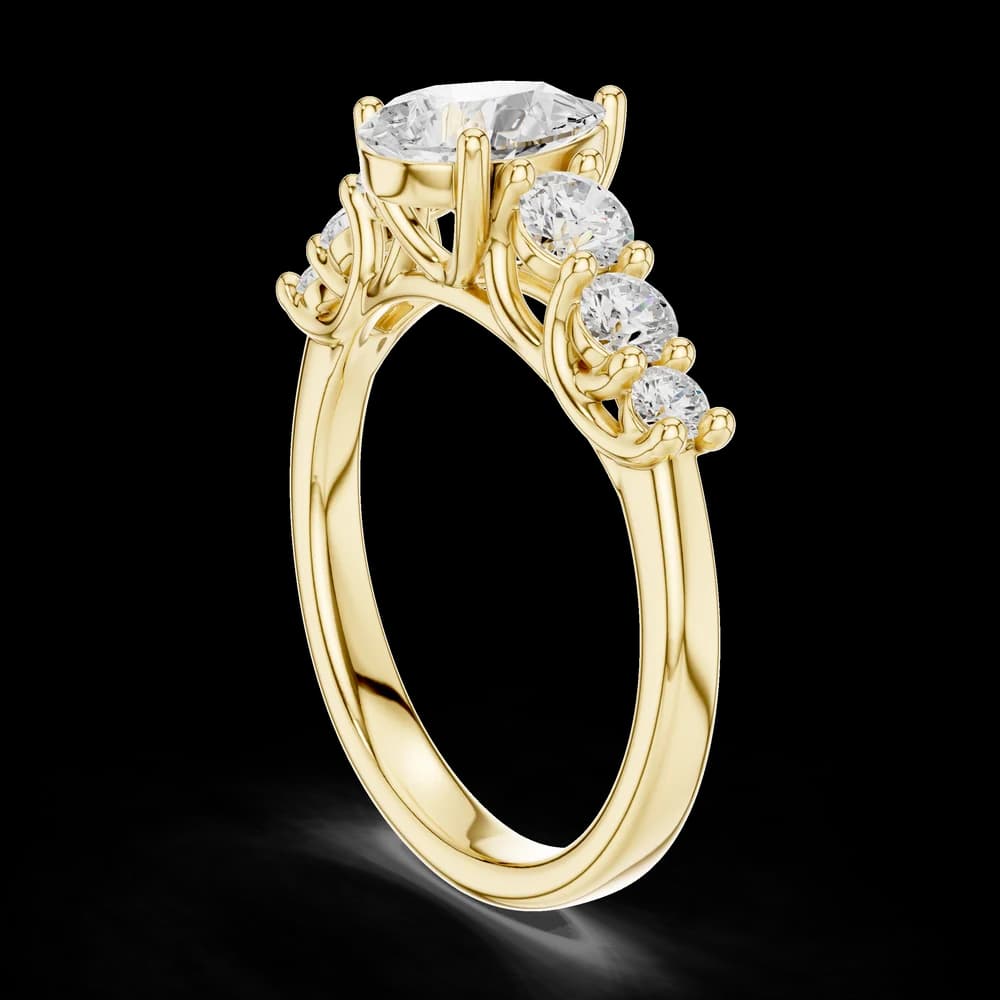Aurora Pear Cut Cathedral Lab Grown Diamond Ring - Image 4 Aurora Pear Cut Cathedral Lab Grown Diamond Ring, view 4 of 6