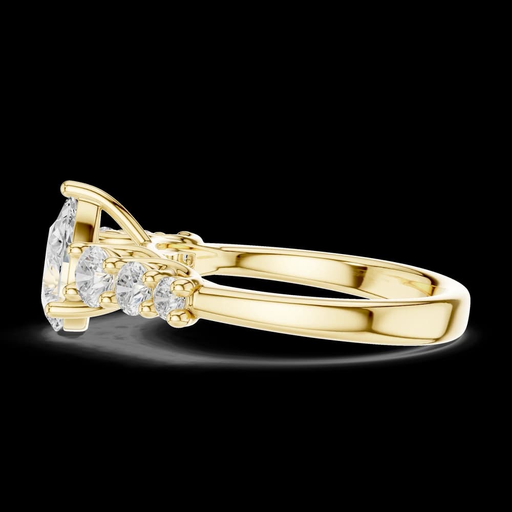 Aurora Pear Cut Cathedral Lab Grown Diamond Ring - Image 6 Aurora Pear Cut Cathedral Lab Grown Diamond Ring, view 6 of 6