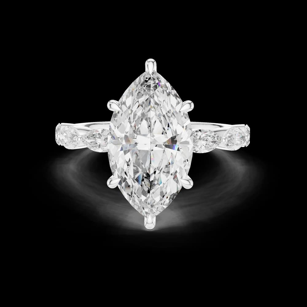 Marquise Cut Pear Accent Lab Grown Ring - Image 2 Marquise Cut Pear Accent Lab Grown Ring, view 2 of 6
