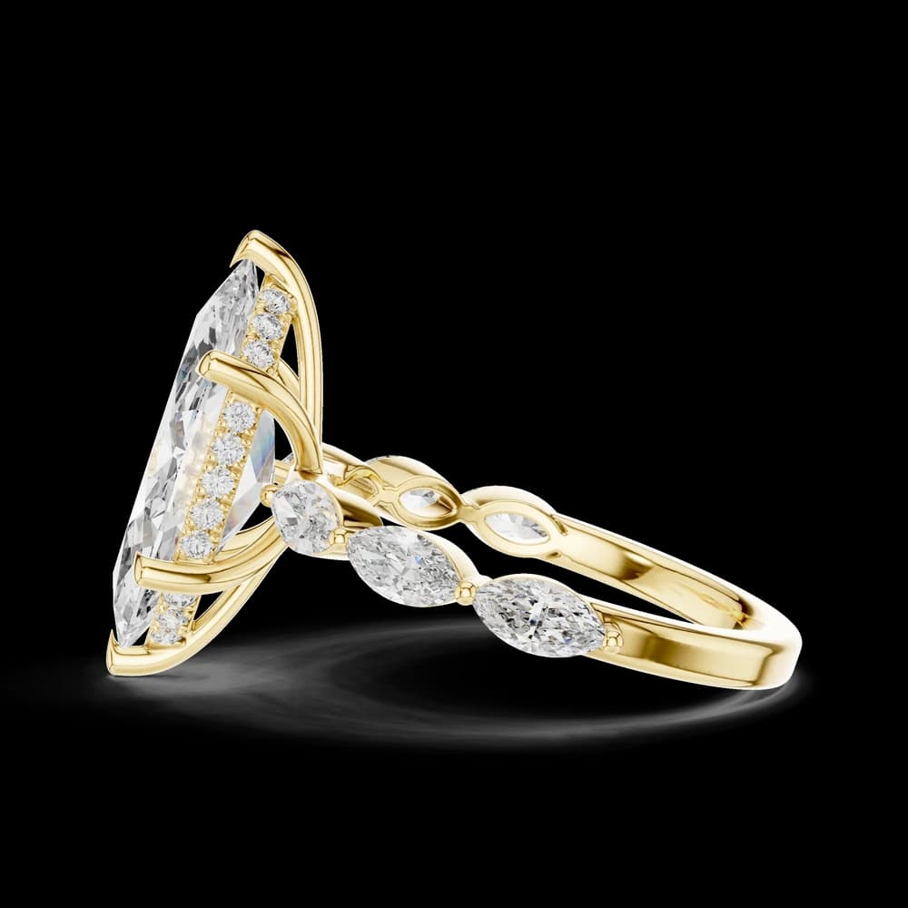 Marquise Cut Pear Accent Lab Grown Ring - Image 6 Marquise Cut Pear Accent Lab Grown Ring, view 6 of 6