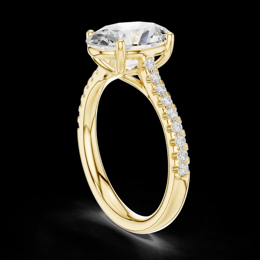 Oval Pave Accent Lab Grown Ring - Image 10 Oval Pave Accent Lab Grown Ring, view 10 of 12