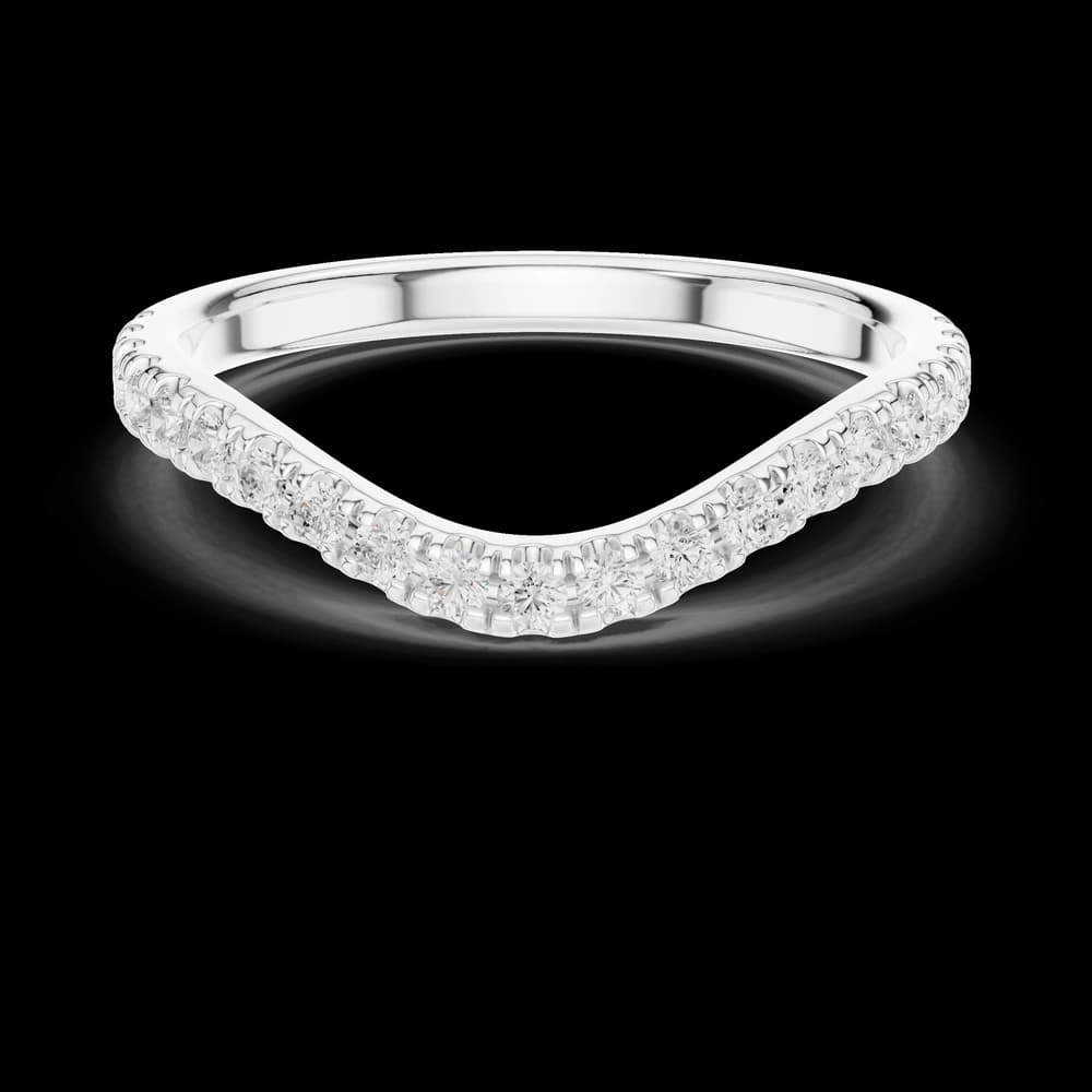 Contoured Curved Pave Lab Grown Diamond Ring - Image 2 Contoured Curved Pave Lab Grown Diamond Ring, view 2 of 5
