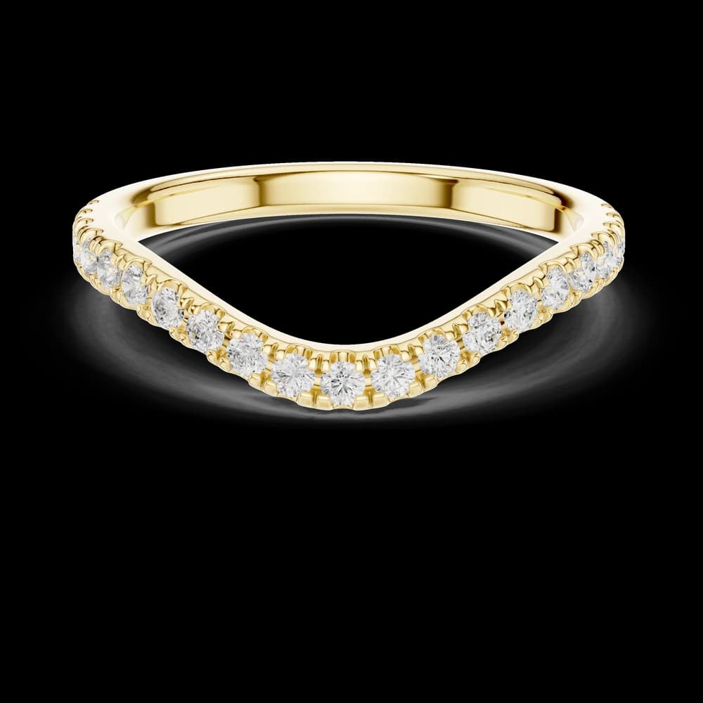 Contoured Curved Pave Lab Grown Diamond Ring - Image 3 Contoured Curved Pave Lab Grown Diamond Ring, view 3 of 5