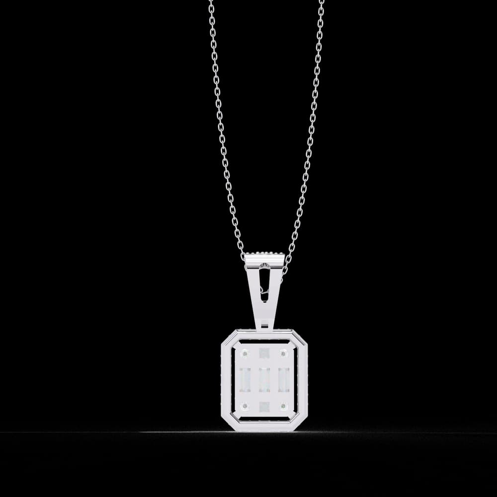 Baguette and Round Lab Grown Diamond Pendant - Image 17 Baguette and Round Lab Grown Diamond Pendant, view 17 of 22