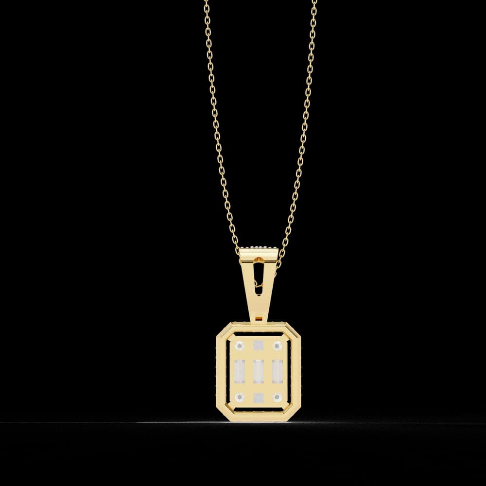 Baguette and Round Lab Grown Diamond Pendant - Image 18 Baguette and Round Lab Grown Diamond Pendant, view 18 of 22