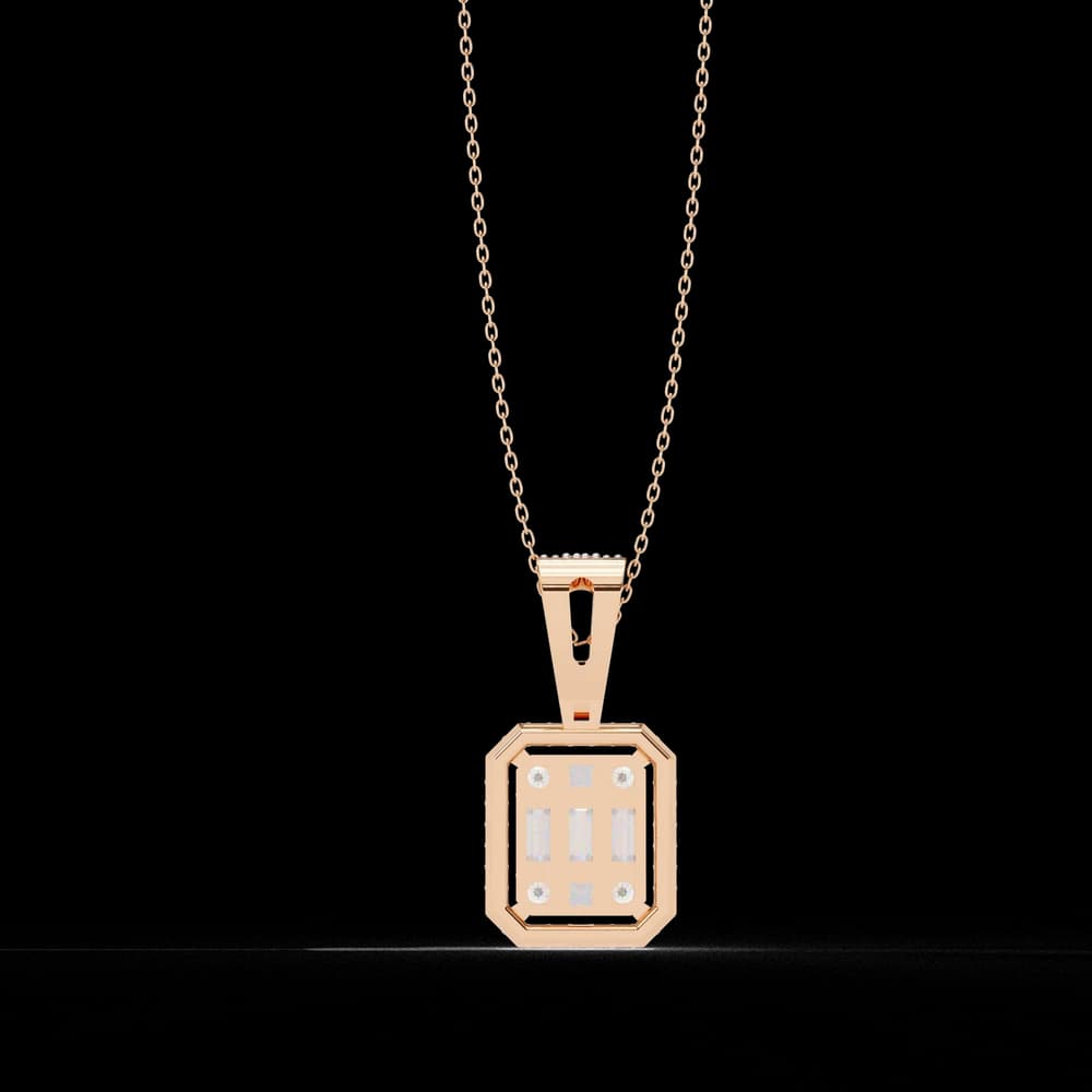 Baguette and Round Lab Grown Diamond Pendant - Image 19 Baguette and Round Lab Grown Diamond Pendant, view 19 of 22