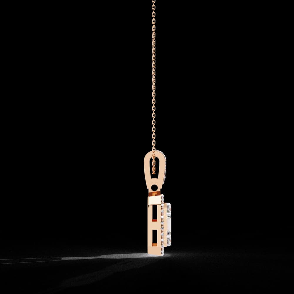 Baguette and Round Lab Grown Diamond Pendant - Image 22 Baguette and Round Lab Grown Diamond Pendant, view 22 of 22