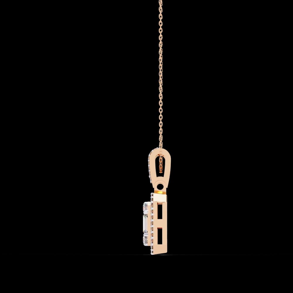 Baguette and Round Lab Grown Diamond Pendant - Image 7 Baguette and Round Lab Grown Diamond Pendant, view 7 of 22