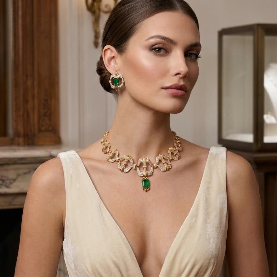 The Imperial Azure Arch Diamond Necklace - Image 1 The Imperial Azure Arch Diamond Necklace, view 1 of 3